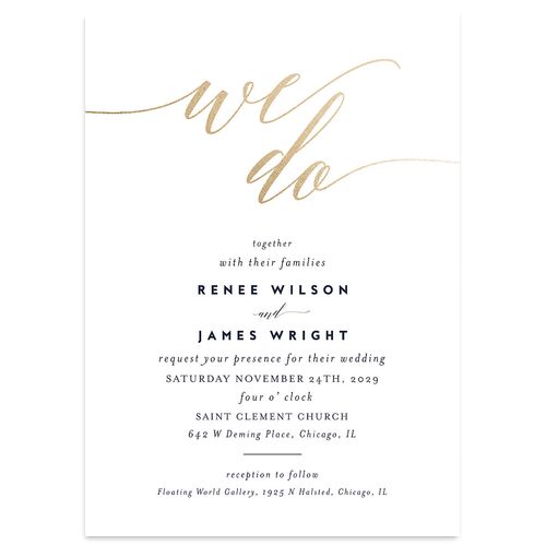 We Do Foil Wedding Invitations Gold Navy Signature Blank No Standard