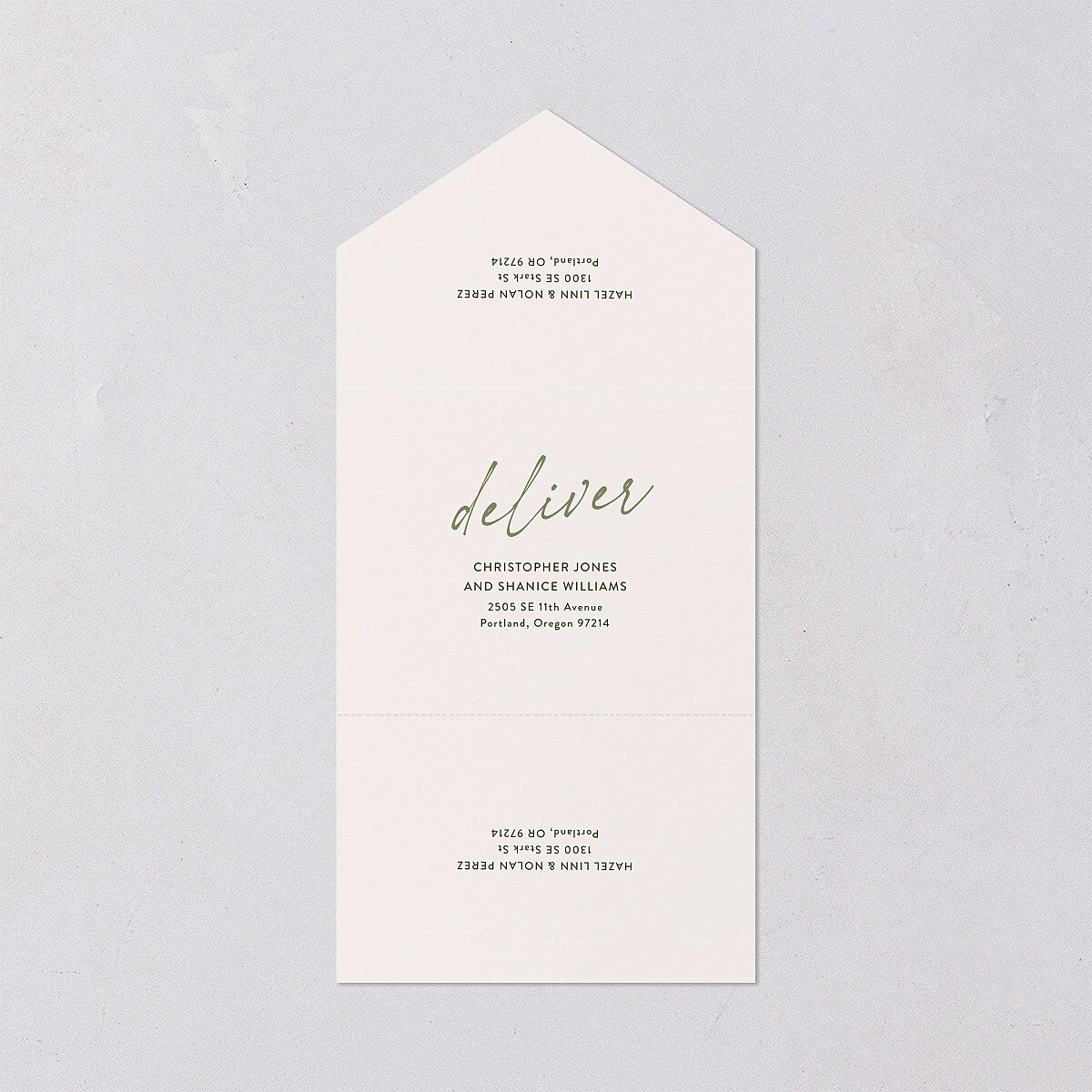 Forever Arch All-in-One Wedding Invitations Moss Signature Light Both Recipient and Return Addresses No