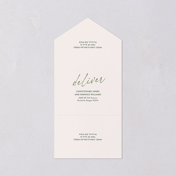 Forever Arch All-in-One Wedding Invitations Moss Signature Light Both Recipient and Return Addresses No
