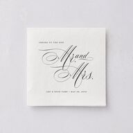 Grand Calligraphy Cocktail Napkins Medieval Grey Napkin Uncoined