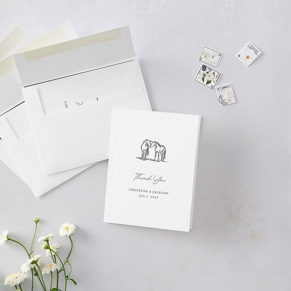 Western Wild Horses Thank You Cards Licorice