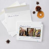 Baby's First Hanukkah Confetti Holiday Cards Pure White Signature Blank Standard Portrait