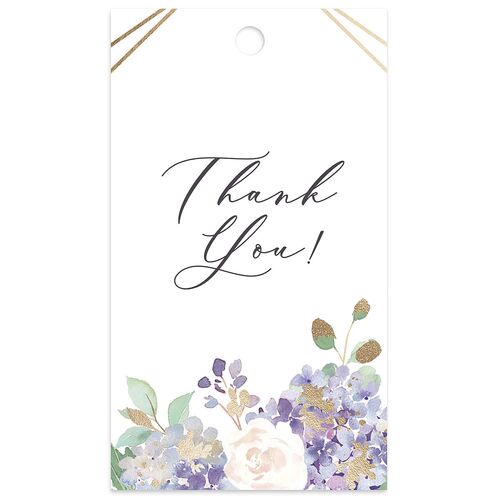 Gilded Hydrangea Favor Gift Tags Gold Lilac Signature