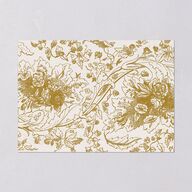 Vintage Toile Foil Save the Date Cards Gold Marigold Signature smooth Blank No