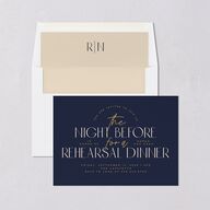 Headline Rehearsal Dinner Invitations Navy Signature Blank Standard