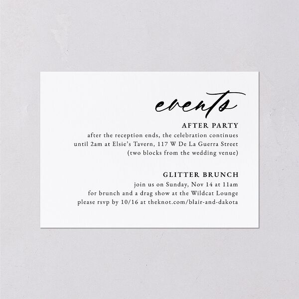 Vertical Names Itinerary Cards Pure White Signature Standard