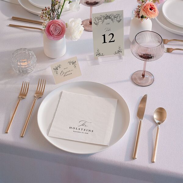 Antique Victorian Botanical Luncheon Napkins Sand Napkin Uncoined