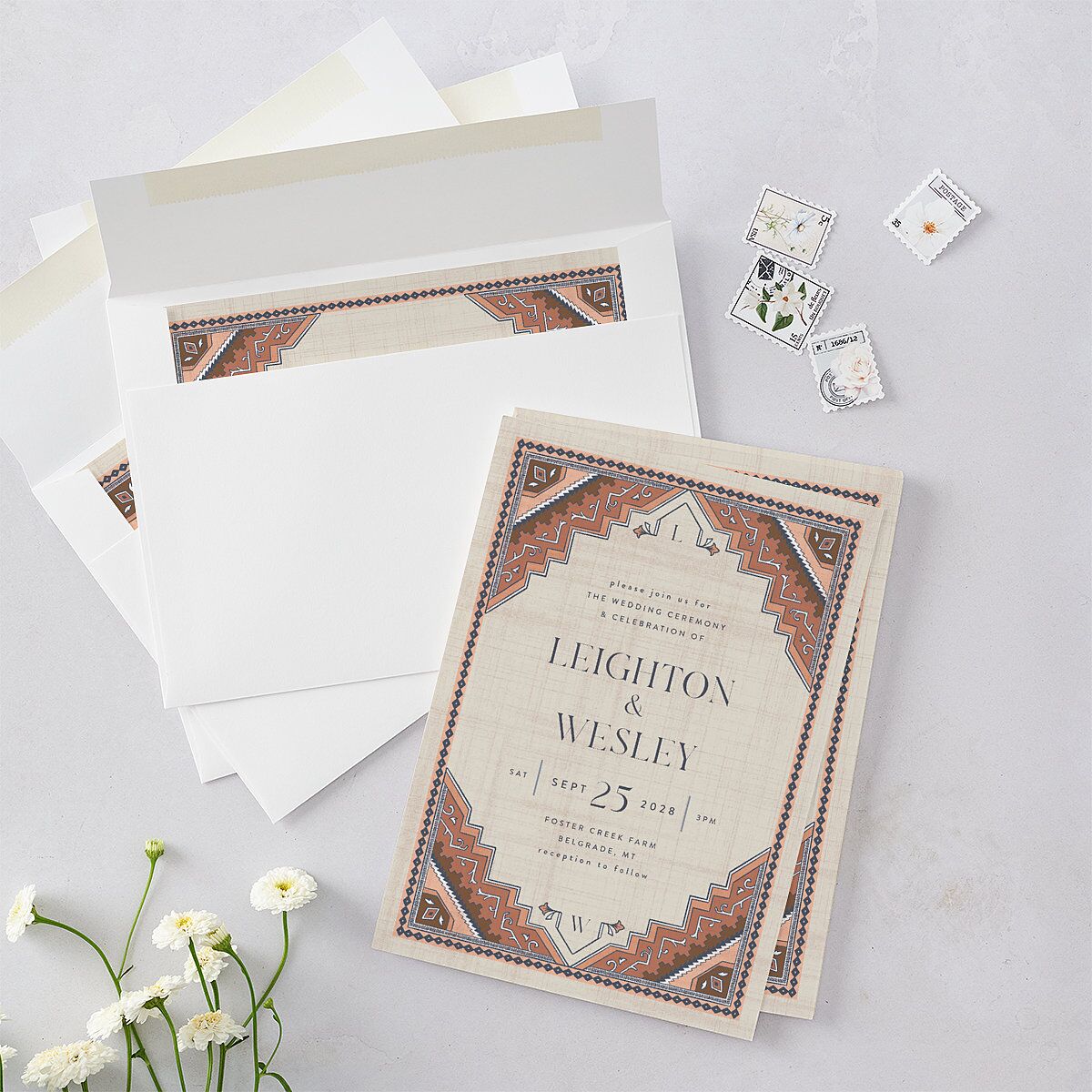 Western Tapestry Wedding Invitations — view 4