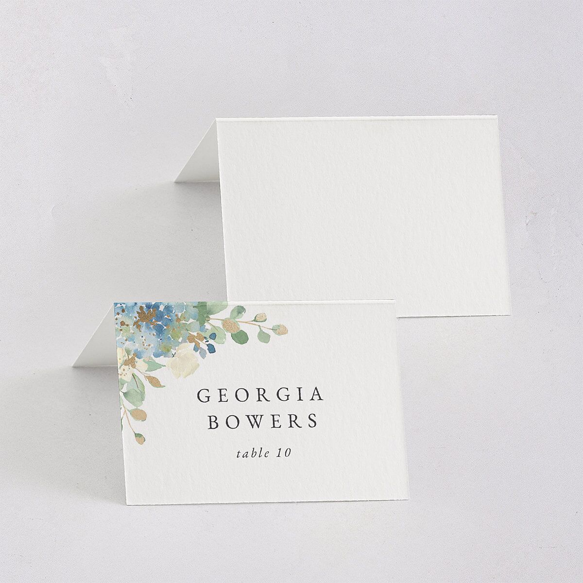 Gilded Hydrangea Place Cards Gold Ocean Signature