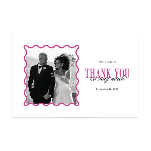 Wavy Frame Photo Thank You Postcards Mulberry