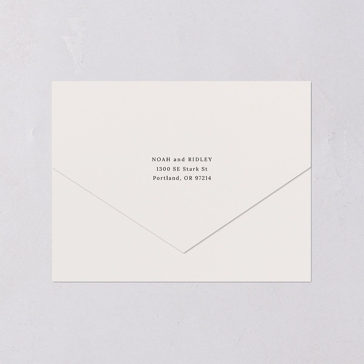 Elegant Polished Minimalist All-in-One Wedding Invitations Linen Signature Light Both Recipient and Return Addresses No