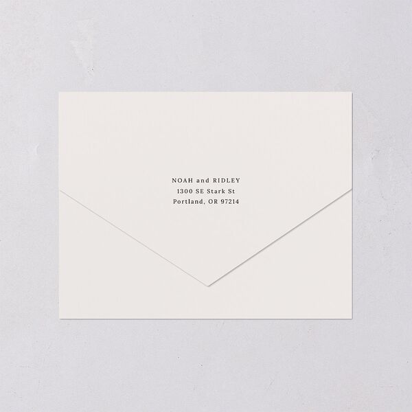 Elegant Polished Minimalist All-in-One Wedding Invitations Linen Signature Light Both Recipient and Return Addresses No