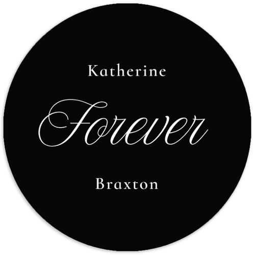 Refined Monogram Engagement Party Stickers Midnight Circle