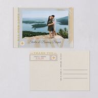 Retro Boarding Pass Travel Ticket Thank You Postcards Slate