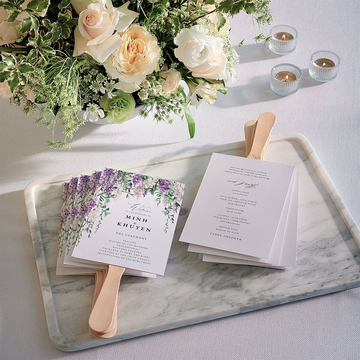 Romantic Wisteria Fan Programs Purple Petal Signature Standard