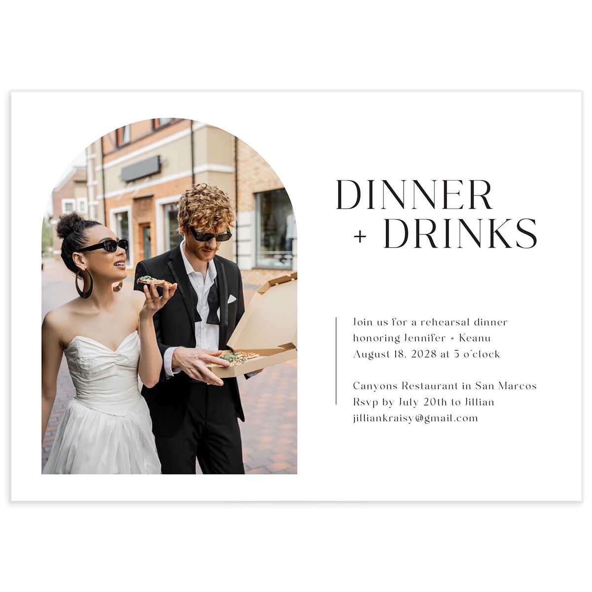 Modern Arch Rehearsal Dinner Invitations