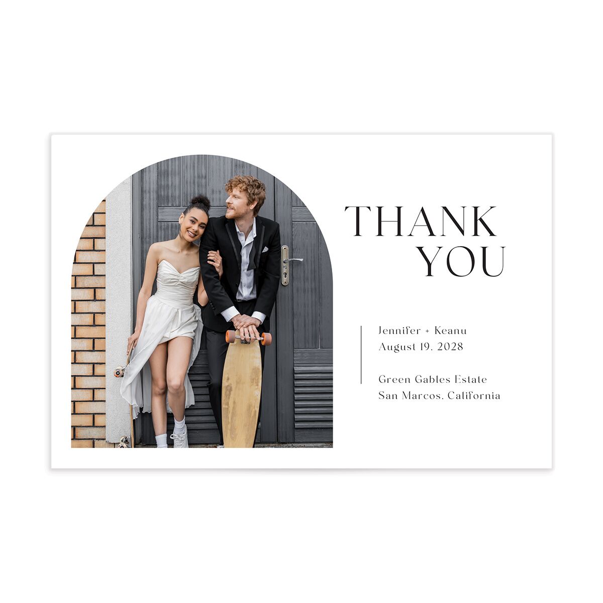 Modern Arch Thank You Postcards