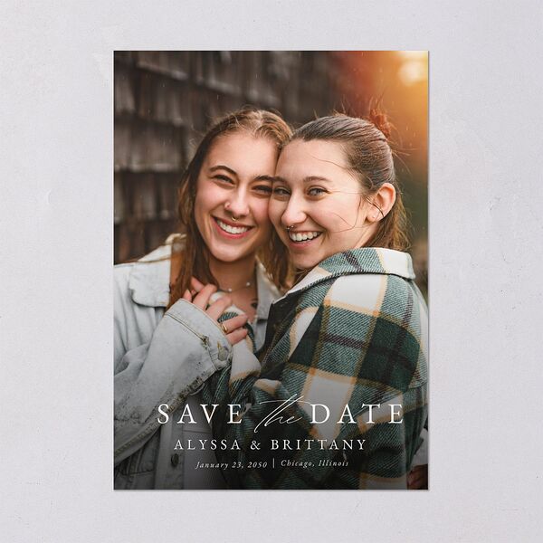 Greenery Laurel Save The Date Cards Champagne Signature smooth Blank No Standard