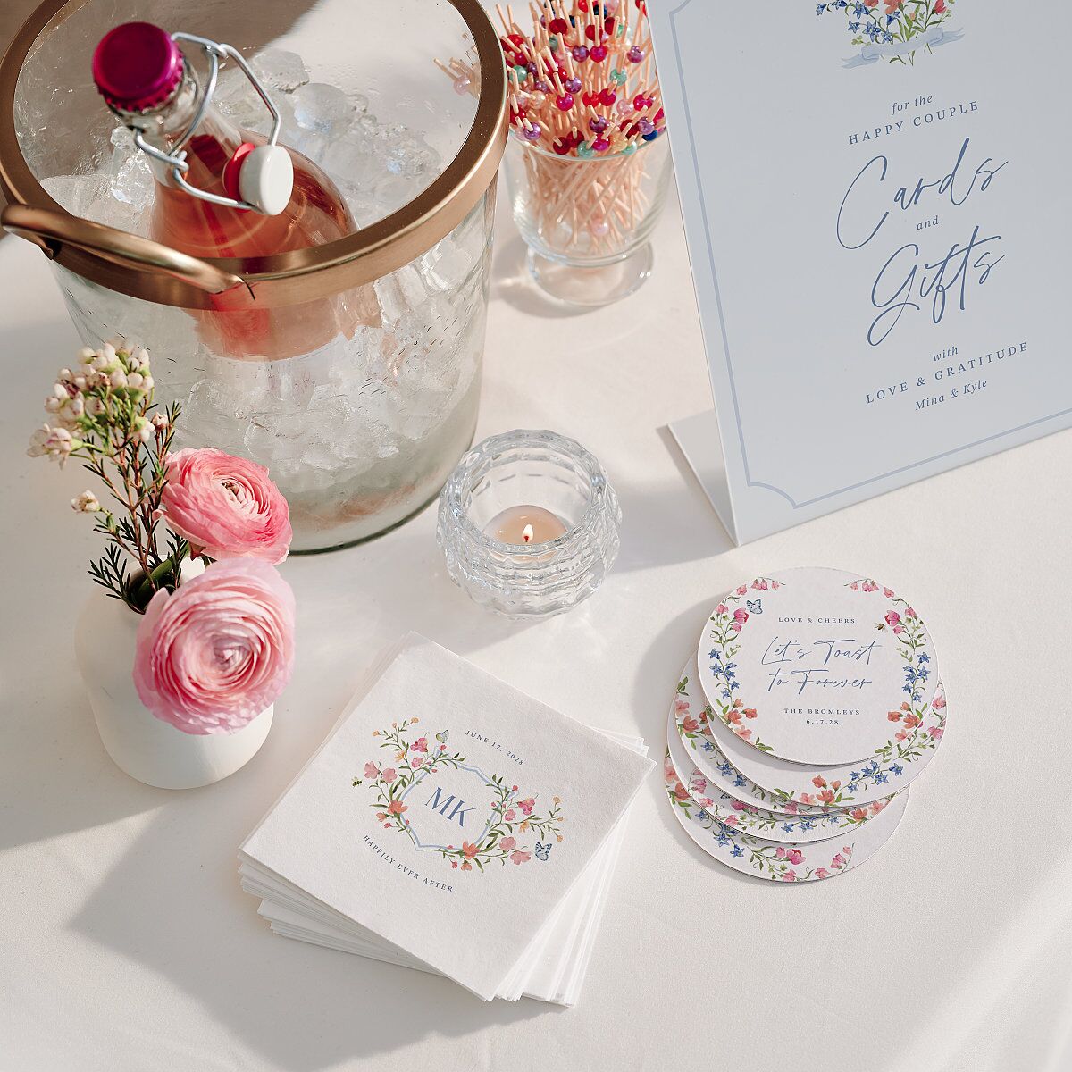 Fairytale Wildflower Crest Bar Bended Tabletop Sign X-small Pure White Standard Plastic XS Tabletop Bar