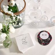 Blooming Botanical Coasters Midnight Cardboard Circle