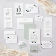 Elegant Greenery Place Cards Pure White Signature