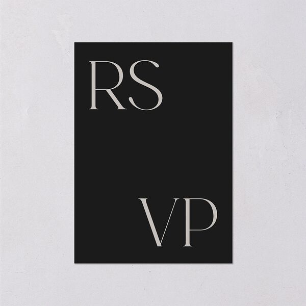 Modern Initials Wedding Response Cards Midnight Signature Standard