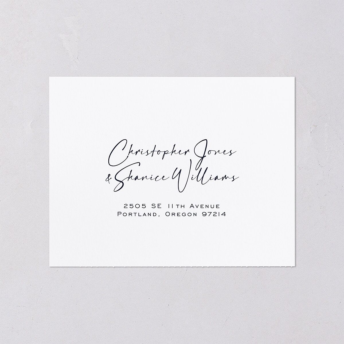 Simply Striking All-in-One Wedding Invitations Navy Signature Light Both Recipient and Return Addresses No