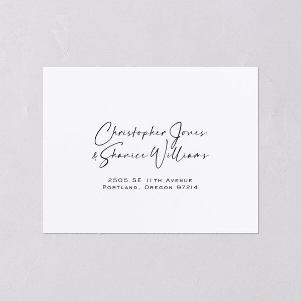 Simply Striking All-in-One Wedding Invitations Navy Signature Light Both Recipient and Return Addresses No