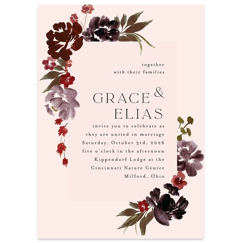 Autumn Romance Wedding Invitations Chocolate Signature Blank No