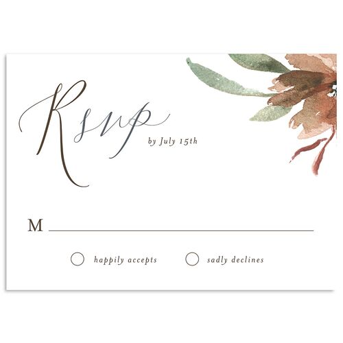 Muted Floral Wedding Response Cards Camel Signature Standard