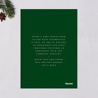 Married Christmas Holiday Cards Hunter Green Signature Blank Portrait  Standard
