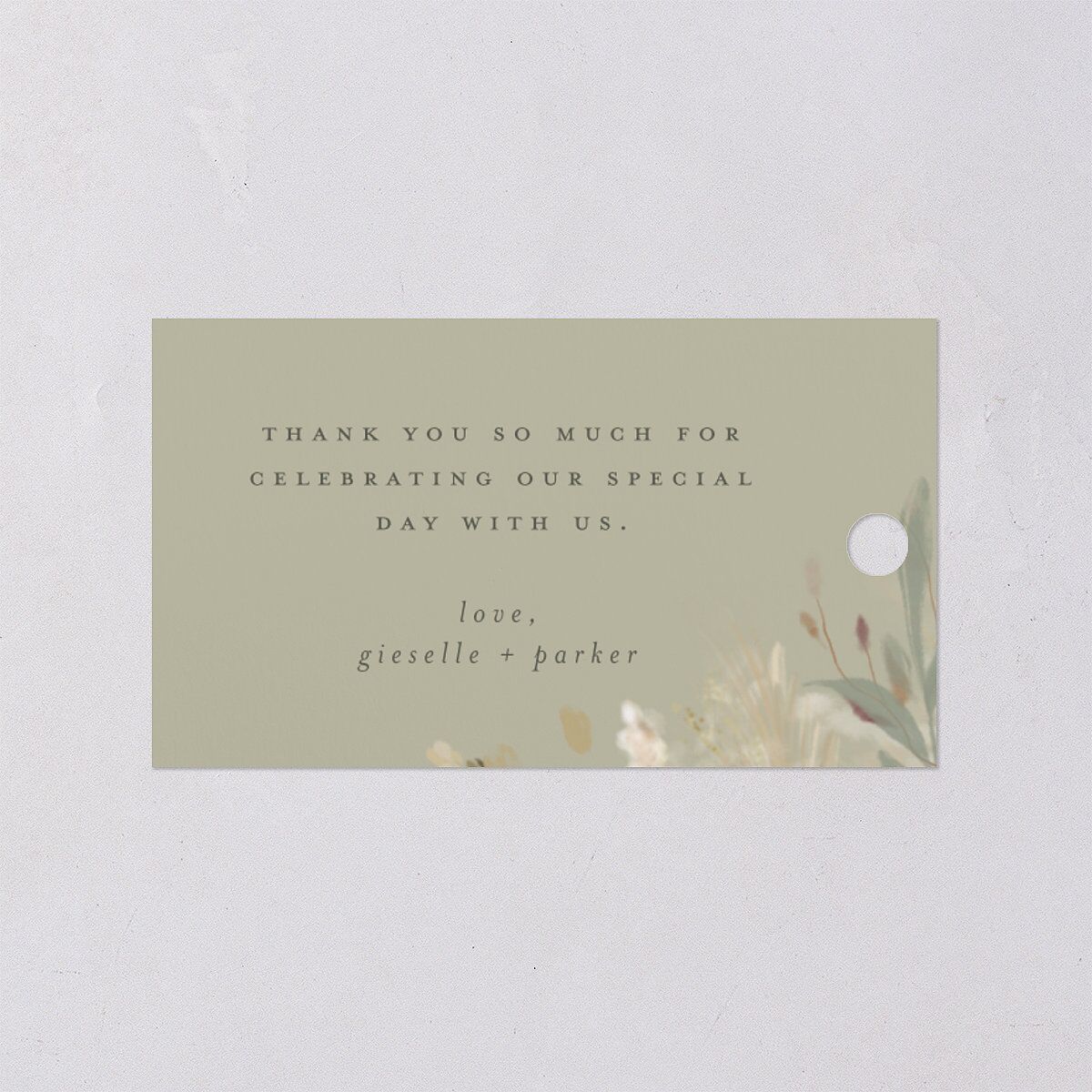 Ethereal Pampas Favor Gift Tags Gold Thyme Signature