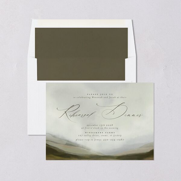 Western Valley Rehearsal Dinner Invitations Sage Signature Blank