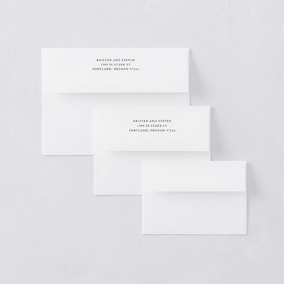 Painted Minimal Thank You Card Envelopes White Midnight Both Recipient and Return Addresses Signature Standard