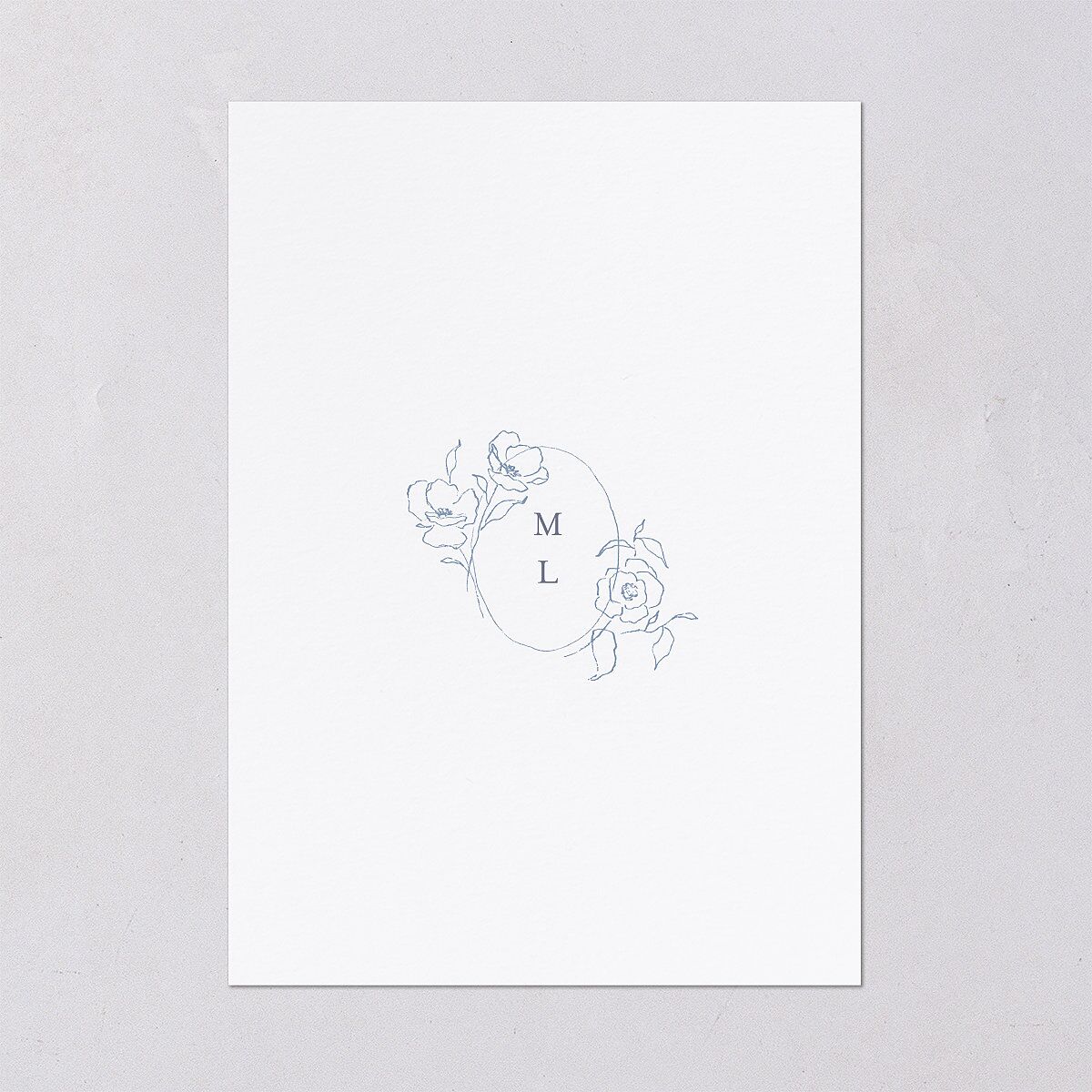 Floral Adornment Bridal Shower Invitations Dusty Blue Signature Blank Standard