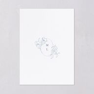 Floral Adornment Bridal Shower Invitations Dusty Blue Signature Blank Standard