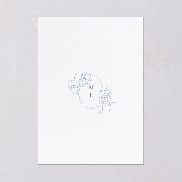 Floral Adornment Bridal Shower Invitations Dusty Blue Signature Blank Standard