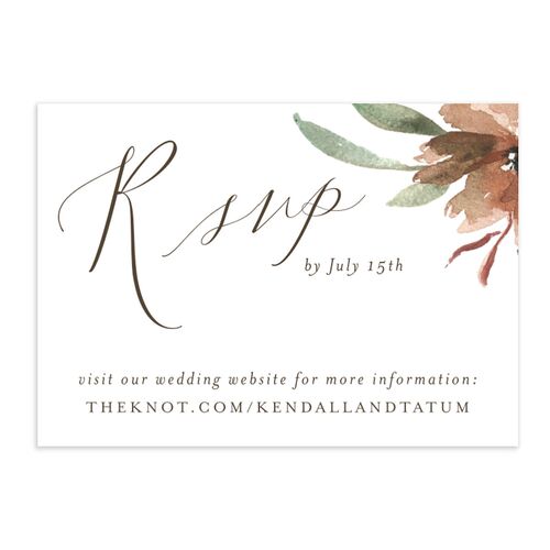 Muted Floral URL RSVP Cards Camel Signature Standard