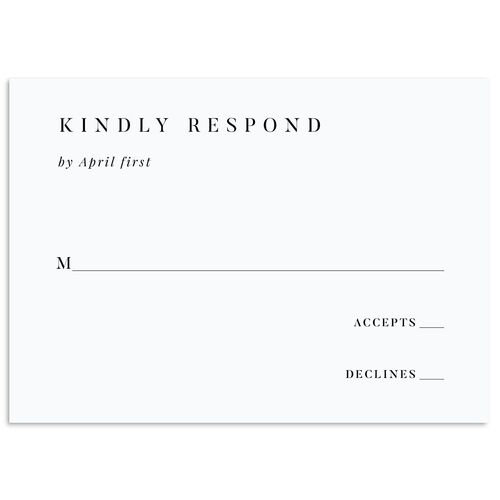Elegant Minimal Wedding Response Cards Charcoal Signature Standard