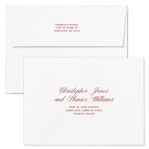 First Christmas Minimalist Bow Photo Holiday Card Envelopes White Cream Both Recipient and Return Addresses Standard Signature