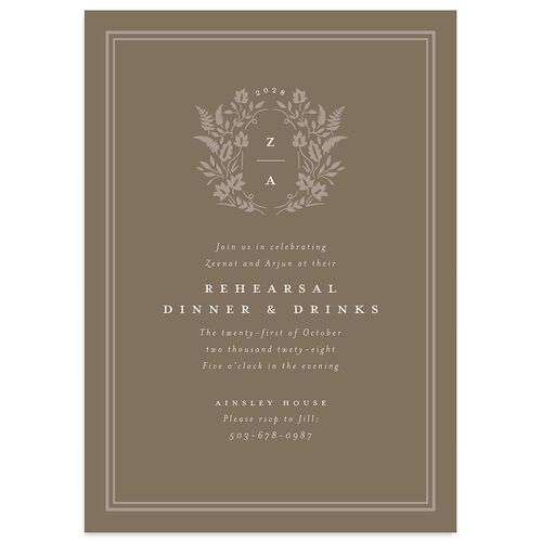 Rustic Kingdom Rehearsal Dinner Invitations Falcon Signature Blank Standard