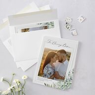 Shining Greenery Rehearsal Dinner Invitations Off-White Signature Blank Standard