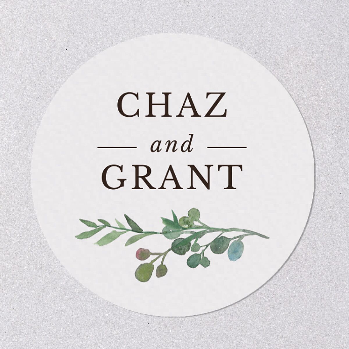 Leafy Hoops Wedding Stickers — view 4