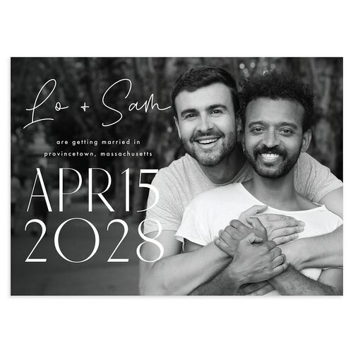 Love is Love Save the Date Cards Dark Navy Signature smooth Blank No Standard