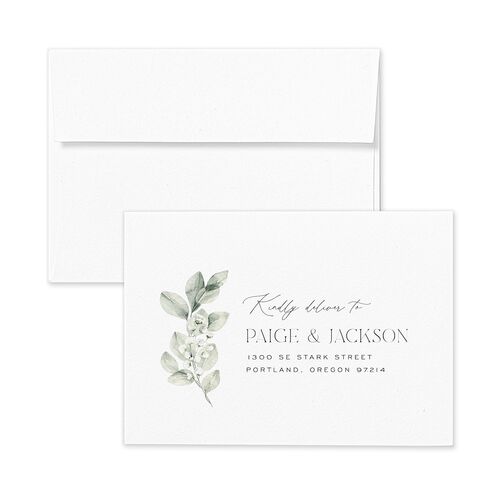 Elegant Pastel Floral Response Card Envelopes White Lavender Return Address Signature Standard