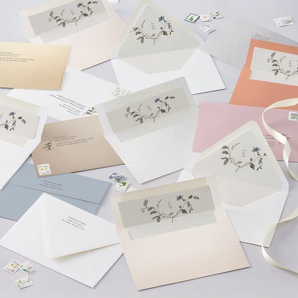 Curved Garland Euro Envelope Liners Champagne Luxe