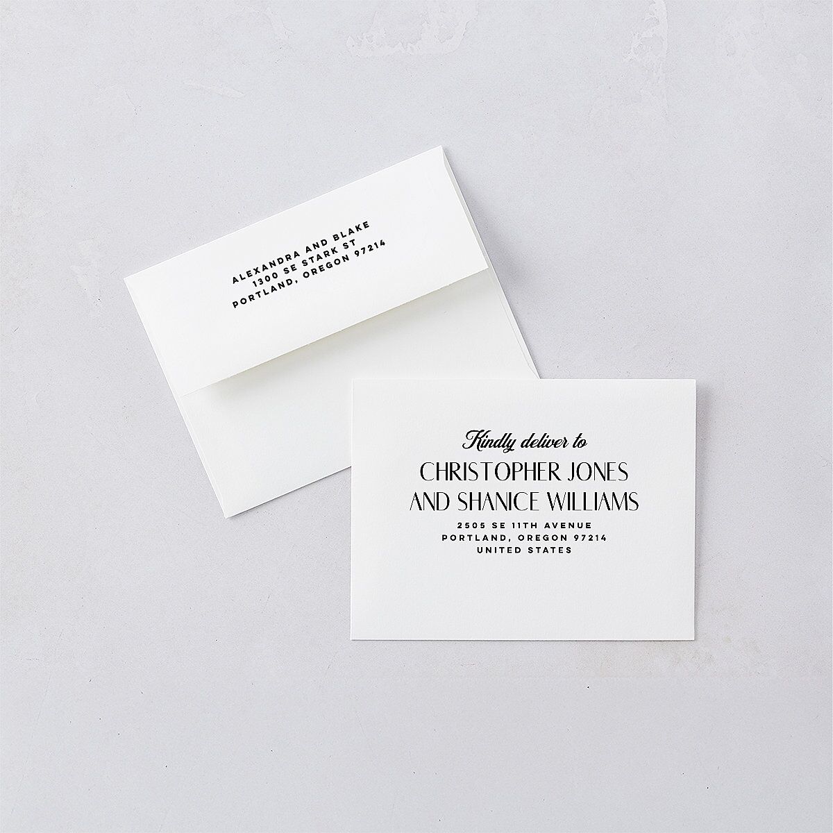 Destination Save the Date Magnet Envelopes Pure White White Both Recipient and Return Addresses Signature Standard