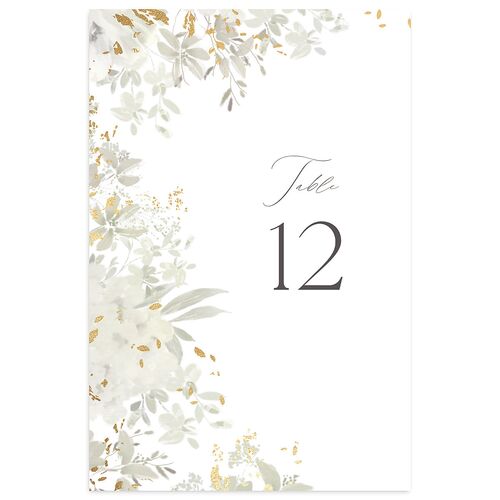 Monochrome Blooms Table Numbers Gold Pure White Signature