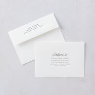 Vintage Script Save The Date Card Envelopes White Pure White Both Recipient and Return Addresses Signature Standard