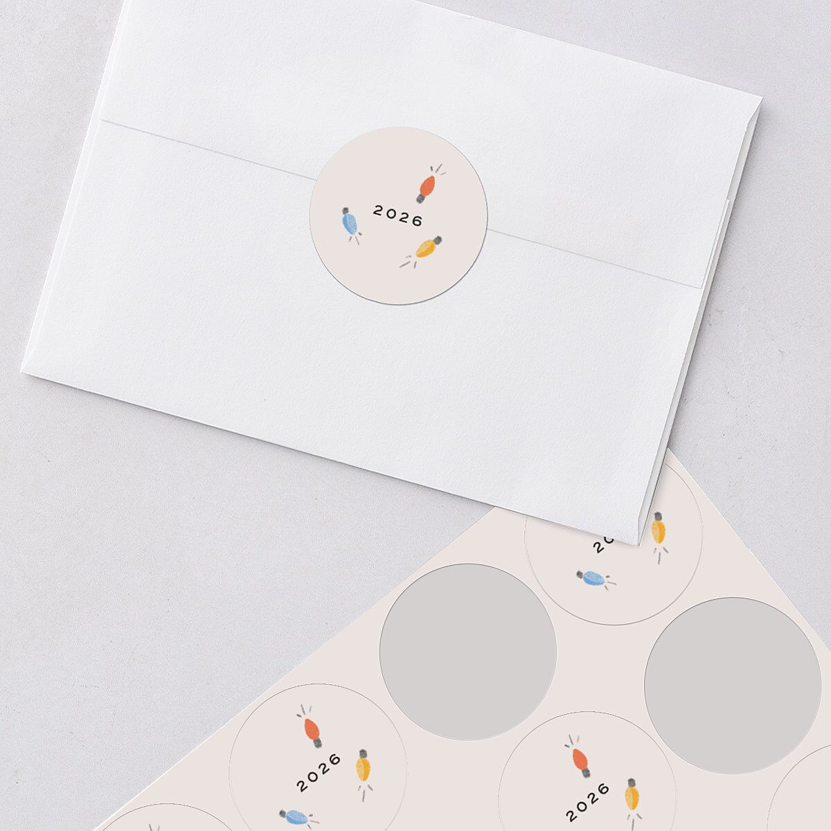 Whimsical Drawn Holiday Lights Holiday Stickers Sapphire Circle